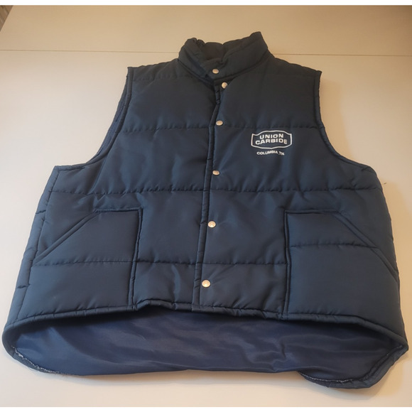 Vintage Other - Vintage Union Carbine Pla-Jac Dunbrooke XL Navy Sleeveless Full Snap Puffer Vest